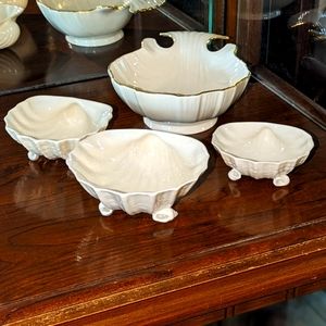 Belleek & Lenox Seashell Dishes Beach Decor 1980's